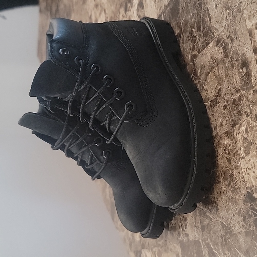 Timberland Kid's TD Premium 6-Inch Waterproof Boots Shoes - black Nubuck Sz. 10 - Picture 3 of 11
